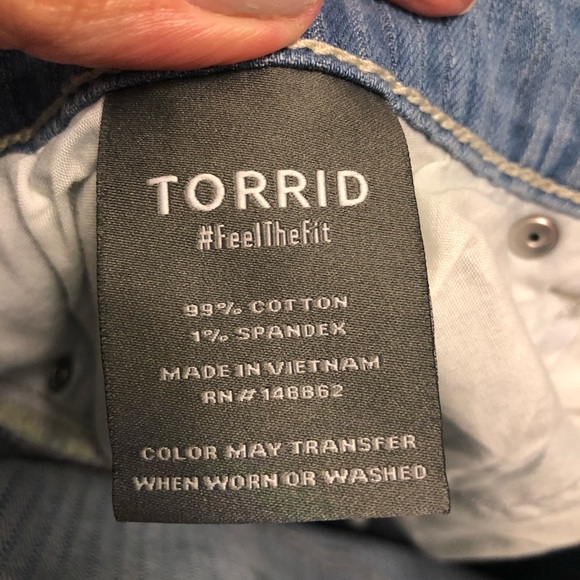 Torrid Perfect Wide Leg Vintage Stretch Jeans Light Wash Size 22S - Picture 8 of 9